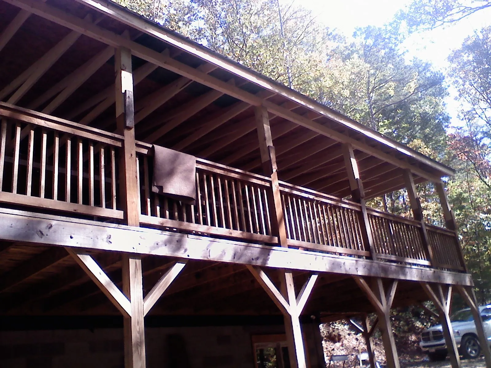 Timber framing under a new elevated porch and deck — Roof Leak Repair in Tybee Island by Roofing Brothers